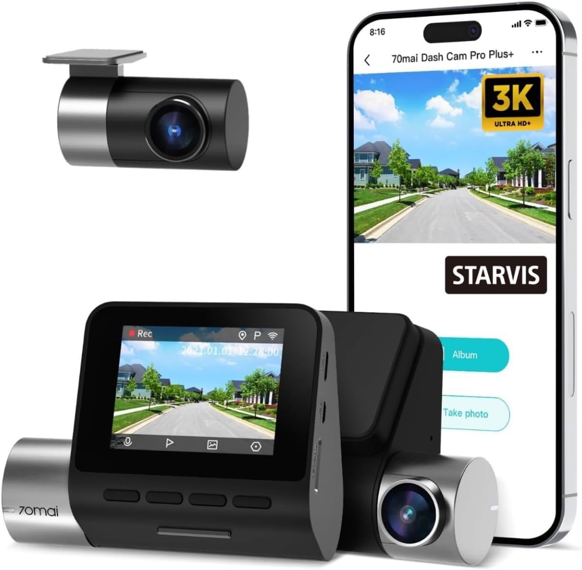 R*o様 ドラレコ前後70mai Dash Cam Pro Plus+ A500 前後撮影対応2カメラドライブレコーダー「70mai Dash Cam Pro Plus+
